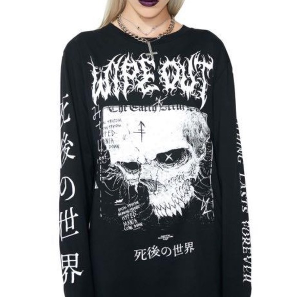 Dolls Kill Tops - WIPEOUT - Disturbia Long Sleeve